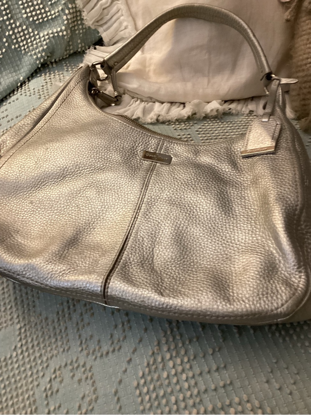 Cole Haan Silver Leather Tote